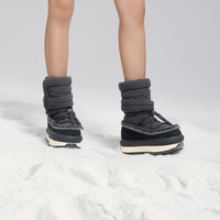 蕉下女士户外保暖防滑气绒靴CL80824雪地靴加厚增高鞋子 35