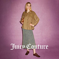 Juicy Couture 橘滋 加载浪漫金丝刺绣拼接泡泡袖女式衬衫