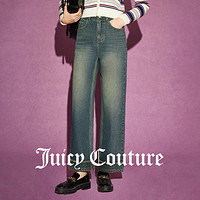 Juicy Couture 橘滋 漫漫晚风Logo立体压印直筒女式牛仔裤