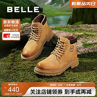 BeLLE 百丽 户外潮搭休闲靴男24冬厚底大黄靴工装靴加绒A1763DD4 土黄单里 42