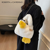 百亿补贴：Roberta di Camerino 诺贝达 2024秋冬新款潮毛绒包链条斜挎包手提毛毛包网红天鹅包包女