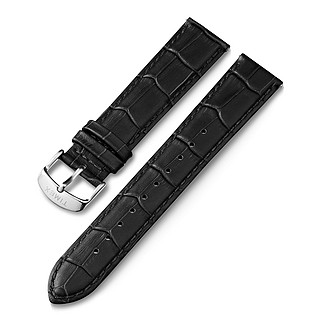 Timex 男士两件式快拆表带,Black Croco/Silver-Tone