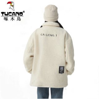 啄木鸟TUCANO羊羔绒夹棉服加厚个性百搭时尚重磅棉服男女外套
