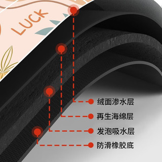 金玉铭川 GZN-好运 加厚防滑吸水 绿色 50x80cm 浴室地垫