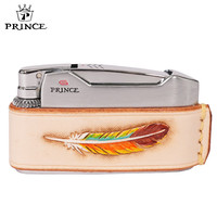 王子（PRINCE）日本品牌PRINCE王子个性充气体打火机 皮款-彩色羽毛 1个