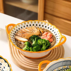 CERAMICS 陶瓷双耳碗家用拉面碗汤碗大号创意吃螺蛳粉碗餐具