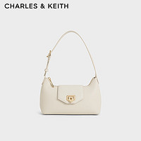 CHARLES & KEITH CHARLES&KEITH翻盖手提法棍腋下包女生日礼物CK2-20671648 Beige米色 S