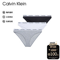 卡尔文·克莱恩 Calvin Klein CK女士三角内裤 3条装 QD3588E 送女友礼物 黑白灰 XL