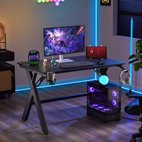 SongLearned 松博士 S1同款电竞桌简约台式桌笔记本家用书桌电脑桌桌子 黑色 S1-120*75*75(直面)