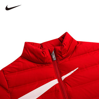 NIKE 耐克童装男女童羽绒服冬季大LOGO儿童保暖上衣 学院红 160/76(L)