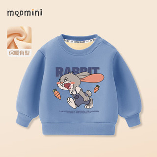 MQDMINI童装女童加绒卫衣秋冬新款套头保暖衣服洋气女孩时髦上衣儿童冬装