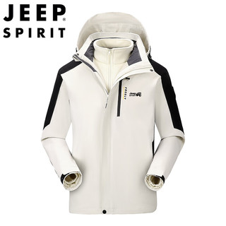  JEEP SPIRIT 防风加厚 男士冲锋衣  XL （125斤-145斤） 军绿色