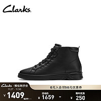 Clarks 其乐 Bazac系列女士羊皮系带高帮运动休闲缓震鞋靴 黑色 261803424 36