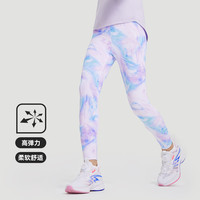 安踏女童打底裤儿童裤子24秋中大童运动紧身裤瑜伽裤宝宝长裤 飞羽紫-1