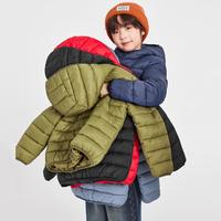 【4级防水】男童棉服2024冬季简约百搭保暖内胆儿童连帽轻盈外套