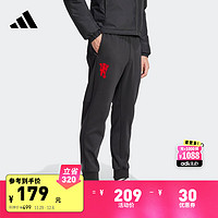 adidas 阿迪达斯 新年款男装曼联足球休闲文化运动裤IP9183 黑色 A/XL