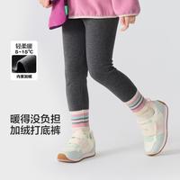 加绒打底裤女童裤子2024秋冬中大童长裤儿童彩条罗纹轻暖