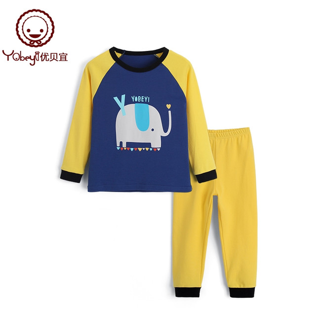 88VIP：Yobeyi 优贝宜 儿童内衣套装纯棉春秋季男女童睡衣宝宝衣服中大童秋衣秋裤