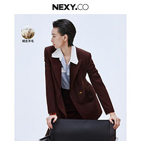 NEXY.CO 奈蔻 24秋冬商务通勤职场正装利落剪裁西服外套女