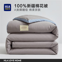 海澜之家(HLA)棉被100%新疆棉A类棉花被纯棉加厚保暖被子8斤冬被芯秋冬被子 绅士灰【100%纯棉填充】 【A类-春夏被】150*200cm约3斤
