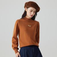 半高领绣花打底衫毛衣女春秋新装复古美拉德风百搭针织衫
