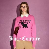 Juicy Couture橘滋【2024秋冬款】甜心萌宠Logo撞色提花女式毛衣