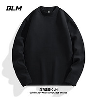 GLM双面绒保暖内衣男冬季加绒加厚纯色内搭男士打底T恤 3XL 黑/GL纯色