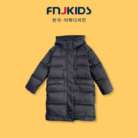 FNJ KIDS女童三防羽绒服2024冬装亲子装儿童保暖白鸭绒加厚长款外套 长款羽绒-黑色 90cm (建议身高80-90cm)