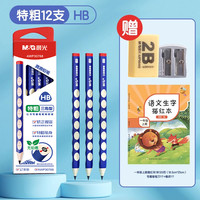 晨光文具洞洞铅笔小一二年级2B铅笔矫正握姿幼儿园初学者特粗大三角HB2比练字考试涂卡无毒