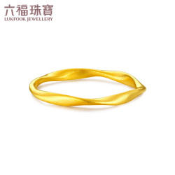 LUKFOOK JEWELLERY 六福珠宝 福满传家足金莫比乌斯环黄金戒指实心素圈计价 13号-约1.76克
