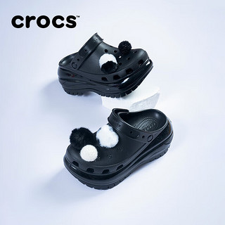 卡骆驰crocs王俊凯洞洞鞋女光轮厚底老爹鞋207988 黑色-001(含智必星) 36/37(220mm)