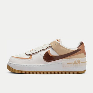 NIKE 耐克 Air Force 1 Shadow 女子休闲运动鞋 DZ1847-106 帆白/惊喜可可色/亚麻/芝麻棕/白/橡皮浅褐 36