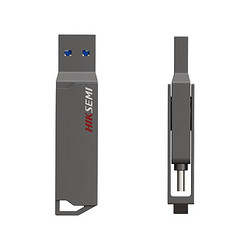 HIKVISION 海康威视 X307C USB 3.1 U盘 灰色 128GB USB-A/Type-C双口