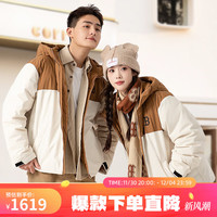 美职棒(MLB)官网 羽绒服女24冬季新款时尚情侣连帽休闲保暖外套3ADJB0646 波士顿队/深奶油色 S 165/88A