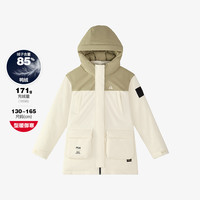 FILA KIDS斐乐童装女大童羽绒服2024冬儿童保暖中长运动外套 灰麦色-BG 140cm