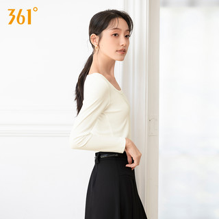 361°361保暖上衣女士长袖方领新薄款打底衫肌底衣秋冬轻暖内衣搭上装