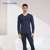 舒雅(SCHIESSER)款50S莫代尔柔软轻打底长袖长裤保暖秋衣秋裤套装E5/24096W 男士E5/24096W宝藍 XXXL