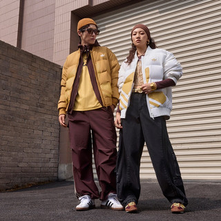 adidas 600蓬保暖防风轻薄宽松鸭绒羽绒服男女冬季阿迪达斯三叶草 白色 M