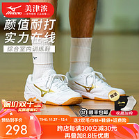 美津浓（MIZUNO）CYCLONE SPEED CN排球鞋综合室内外训练鞋男女款羽毛球鞋透气防滑 白金 【颜值与实力并存】 46 =300mm