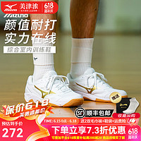 美津浓（MIZUNO）CYCLONE SPEED CN排球鞋综合室内外训练鞋男女款羽毛球鞋透气防滑 白金 【颜值与实力并存】 39 =250mm