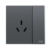 ABB 开关插座面板 86型16A三孔带开关插座 盈致系列灰色 CA228-MG