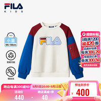 FILA斐乐童装儿童卫衣2024冬季男小童套头拼接时尚长袖上衣潮