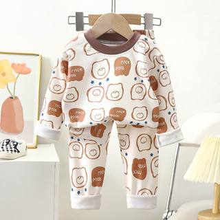 Kissbaby Miracle婴幼儿宝宝秋冬德绒内衣套装 迷你小熊头 建议身高130-140厘米