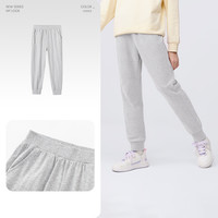 巴拉巴拉童装儿童加绒裤子男童秋冬2024女童长裤宝宝运动卫裤 浅花灰-棉感单层（女生）