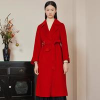 JZ玖姿女装冬季西装领高支澳毛大衣