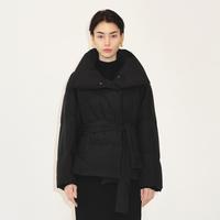 江南布衣女装丨白鸭绒外套收腰短款立领系带羽绒服女