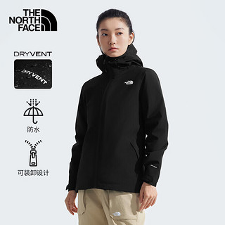 The North Face北面冲锋衣女户外保暖棉内胆三合一冲锋外套5B1X 黑色/4H0 XL