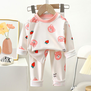 Kissbaby Miracle婴幼儿宝宝秋冬德绒内衣套装 迷你小熊头 建议身高130-140厘米