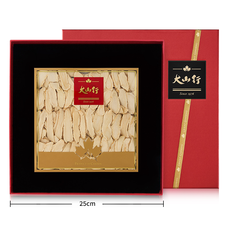 大山行西洋参大片礼盒进口加拿大花旗参特产含切片年货节礼品成发