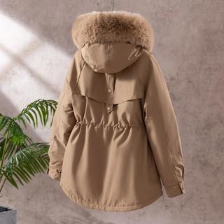 【大毛领连帽派克服】加绒加厚保暖棉服女式秋冬御寒外套显瘦棉袄